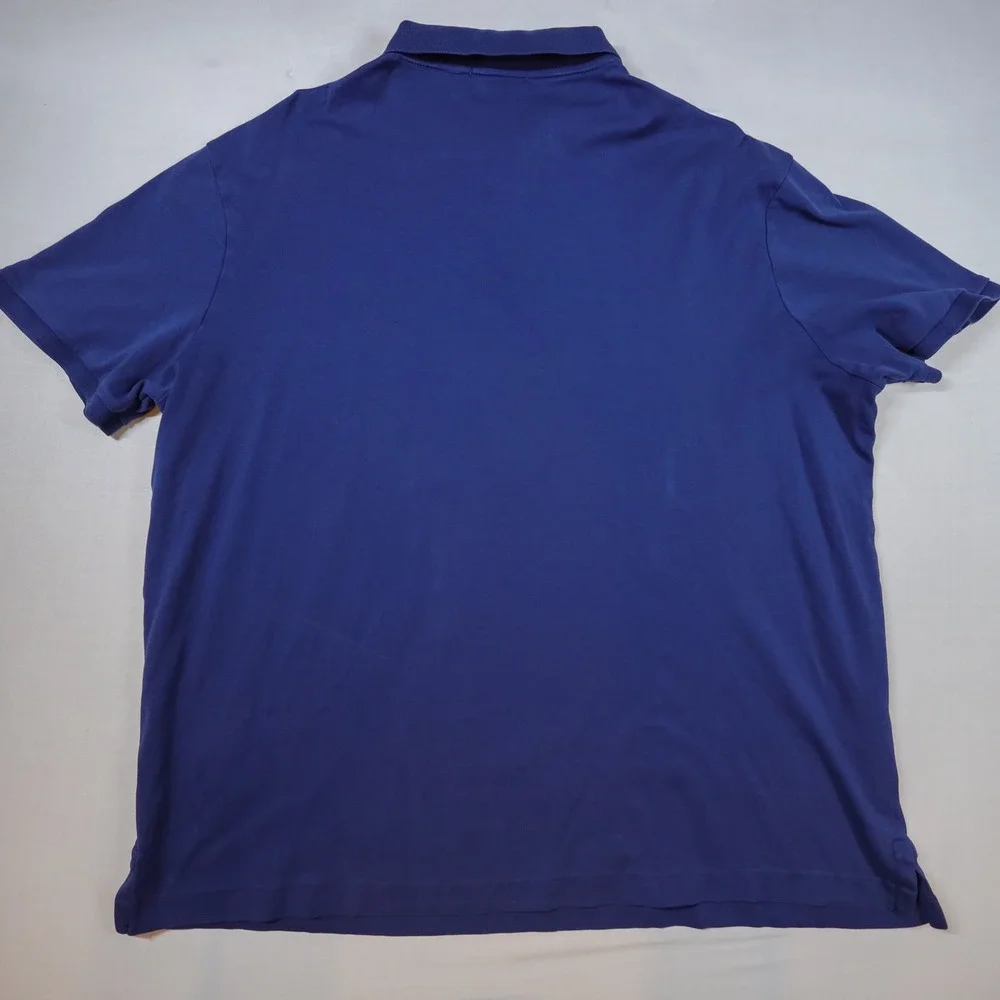Polo Ralph Lauren Polo Shirt Men XL Navy Blue Classic Fit Soft Cotton Flesh Pony